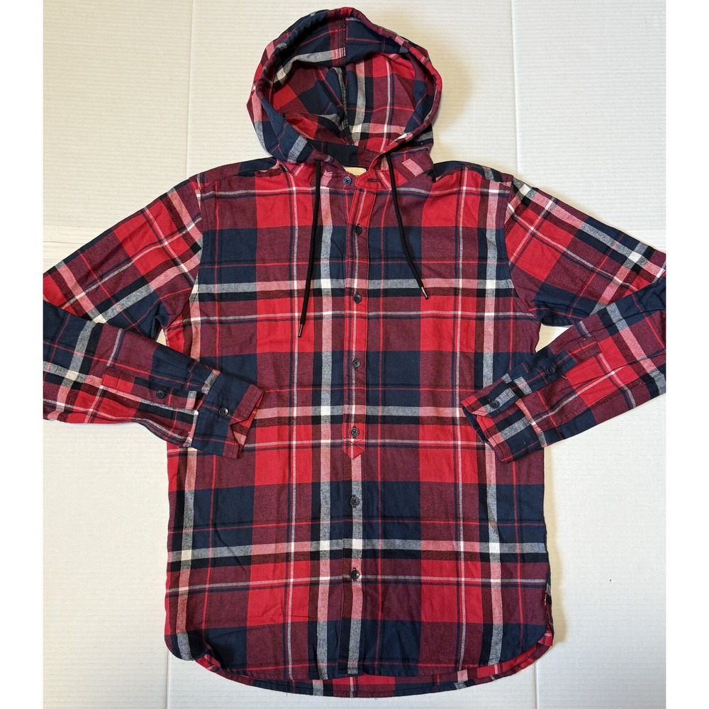 LEVI'S - Women's Red & Blue Lightweight Plaid Shirt Jacket Shacket - Size Small